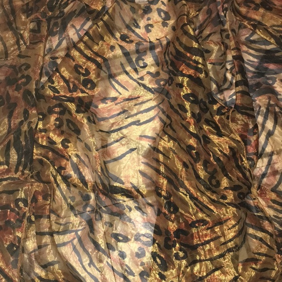 Vintage Sheer Leopard Cover up Jacket Wrap Top M - Picture 10 of 11